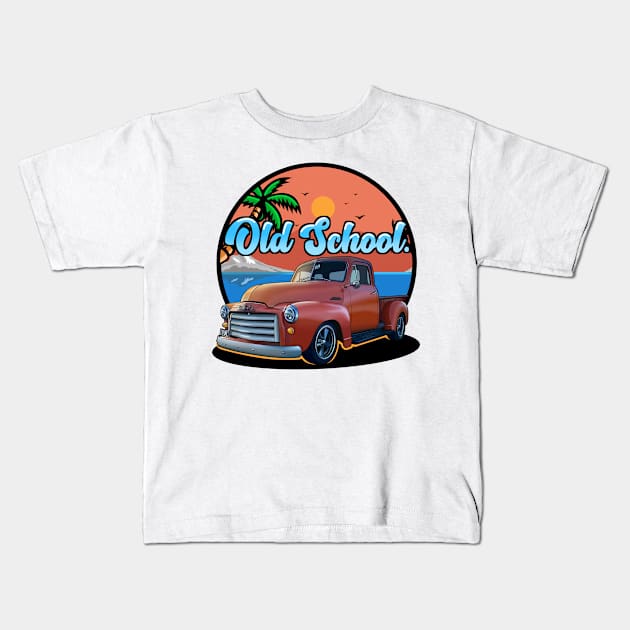 Classic Pickup Truck Kids T-Shirt by Aiqkids Design